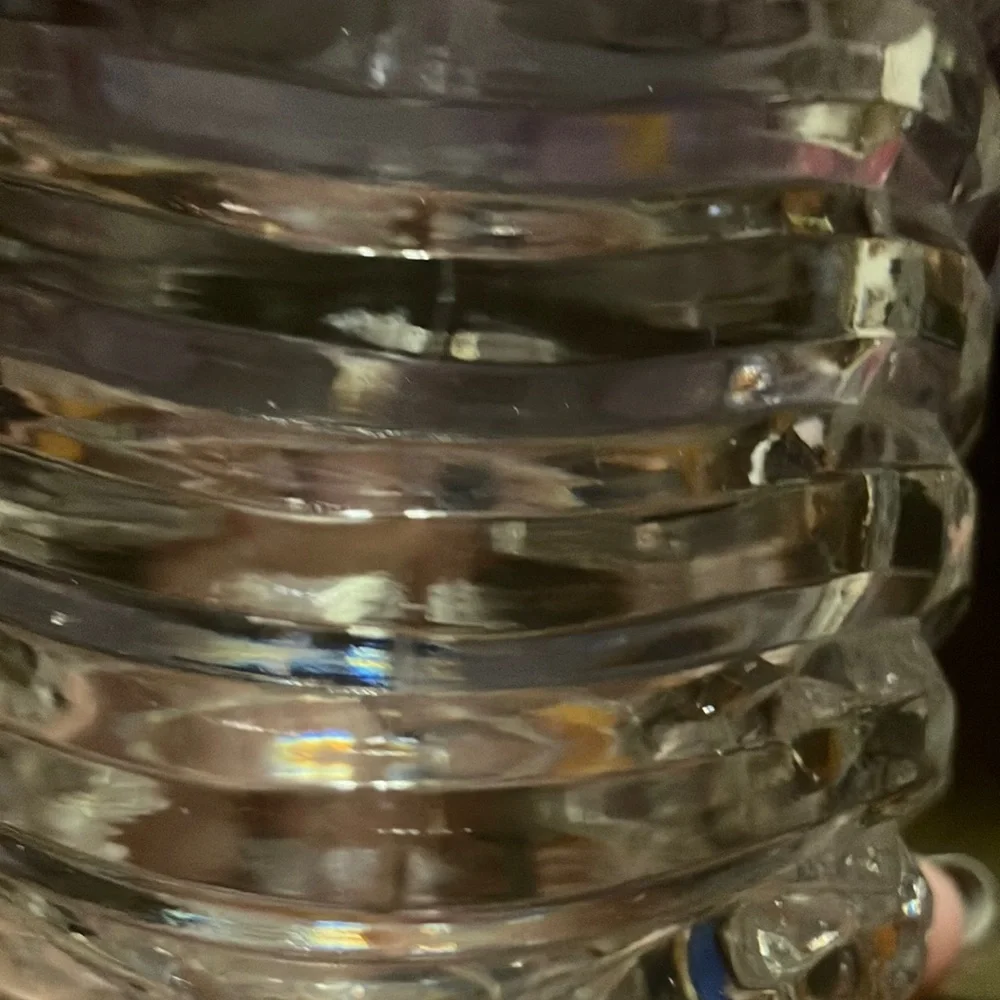 Vintage Vase Elegant‎ Clear Lead Crystal with light tint on Rose/petals